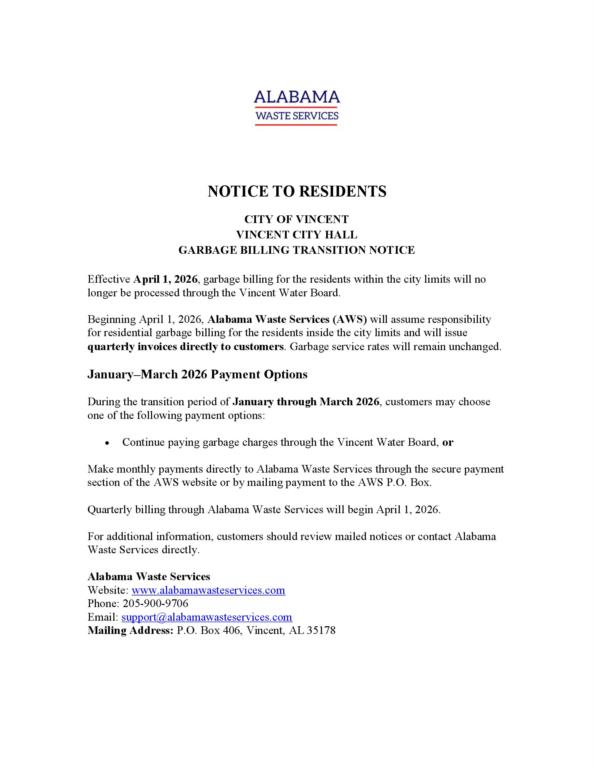 Alabama Waste Services December 2025